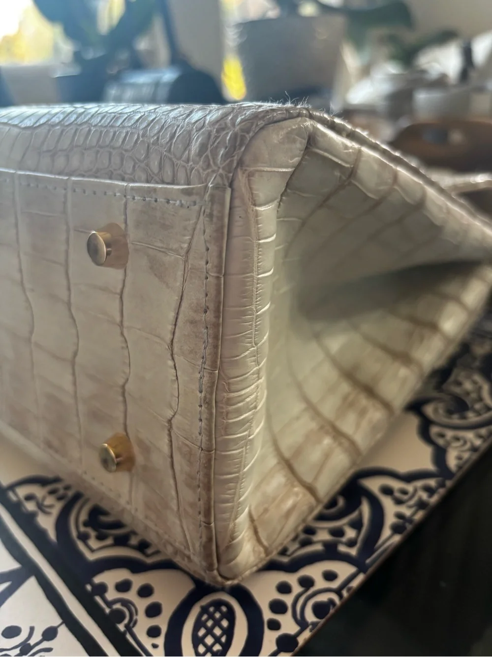 Genuine Himalayan crocodile handbag